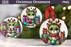Green Grumpy Animals Ornament | Christmas Ornament Bundle Product Image 2