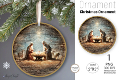 Round Christmas Nativity Ornament|Ornament Nativity Scene Product Image 1