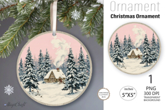Christmas village Ornament| Christmas Round Ornament House Product Image 1