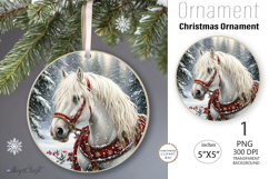 Christmas horse Ornament| Round ornament| Christmas| horse Product Image 1