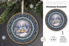 Christmas village Ornament| Christmas Round Ornament House Product Image 1