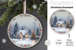 Christmas village Ornament| Christmas Round Ornament House Product Image 1