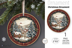 Christmas village Ornament| Christmas Round Ornament House Product Image 1