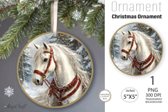 Christmas horse Ornament| Round ornament| Christmas| horse Product Image 1