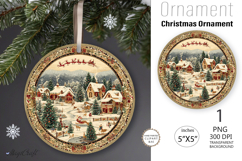 Christmas village Ornament| Christmas Round Ornament House Product Image 1