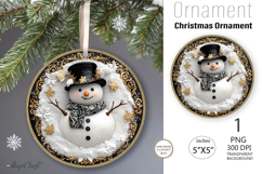 Snowman Christmas Ornament| Ornament sublimation flowers Product Image 1