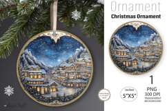 Christmas village Ornament| Christmas Round Ornament House Product Image 1