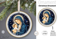 Christmas Nativity Scene|Round Ornament| Mary and Jesus Product Image 1