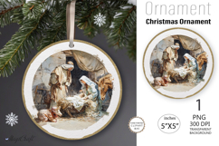 Round Christmas Nativity Ornament|Ornament Nativity Scene Product Image 1