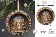 Christmas village Ornament| Christmas Round Ornament House Product Image 1
