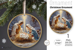 Round Christmas Nativity Ornament|Ornament Nativity Scene Product Image 1