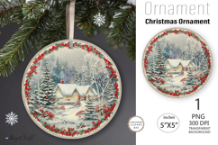 Christmas village Ornament| Christmas Round Ornament House Product Image 1