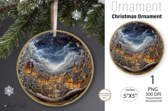 Christmas village Ornament| Christmas Round Ornament House Product Image 1