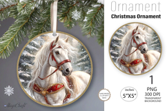 Christmas horse Ornament| Round ornament| Christmas| horse Product Image 1