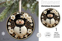 Snowman Christmas Ornament| Ornament sublimation flowers Product Image 1