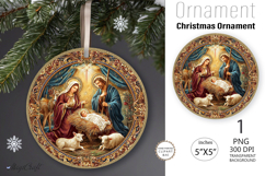 Round Christmas Nativity Ornament|Ornament Nativity Scene Product Image 1