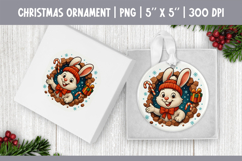 Funny Christmas Ornament Sublimation | 3D Bunny PNG Design Product Image 1