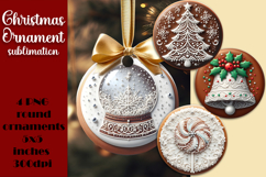 Gingerbread Christmas Ornament PNG Sublimation Design Product Image 1