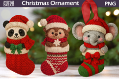 Animals Crochet Clipart | Christmas Animal Knitted Ornament Product Image 1