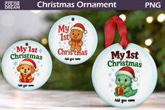 My 1st Christmas Ornament | Custom Ornament Sublimation Product Image 1