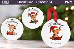 Christmas Reindeer Book Ornament | Personalised Ornament Product Image 1
