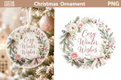 Cozy Winter Wishes | Christmas Ornament Sublimation Product Image 1