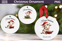 Christmas Cow Book Ornament | Personalised Ornament Product Image 1