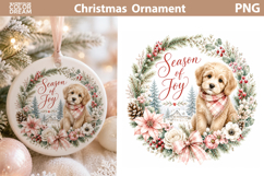 Season of Joy Puppy | Ornament Sublimation Product Image 1