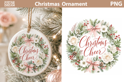 Christmas Cheer Wreath | Ornament Sublimation Product Image 1