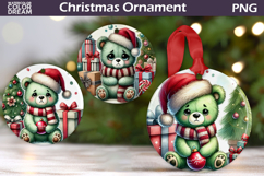 Green Grumpy Animals Ornament | Christmas Ornament Bundle Product Image 5