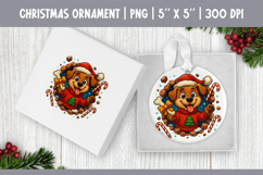 Funny Christmas Ornament Sublimation | 3D Dog in Sweater PNG Product Image 1