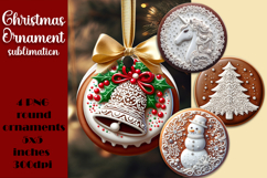 Gingerbread Christmas Ornament PNG Sublimation Design Product Image 1