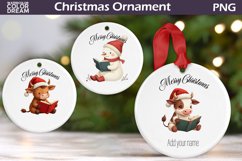 Christmas Cow Book Ornament | Personalised Ornament Product Image 1