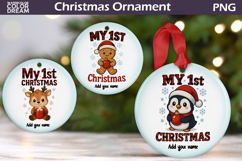 My 1st Christmas Ornament | Custom Ornament Sublimation Product Image 1