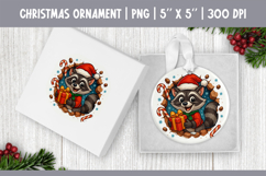 Cute Raccoon Christmas Ornament | Funny Holiday PNG Product Image 1