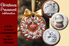Gingerbread Christmas Ornament PNG Sublimation Design Product Image 1