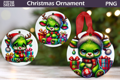 Green Grumpy Animals Ornament | Christmas Ornament Bundle Product Image 10