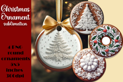 Gingerbread Christmas Ornament PNG Sublimation Design Product Image 1