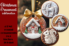 Gingerbread Christmas Ornament PNG Sublimation Design Product Image 1