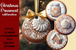 Gingerbread Christmas Ornament PNG Sublimation Design Product Image 1