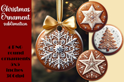 Gingerbread Christmas Ornament PNG Sublimation Design Product Image 1