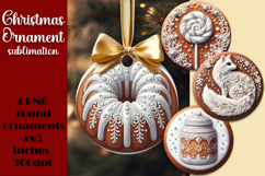 Gingerbread Christmas Ornament PNG Sublimation Design Product Image 1