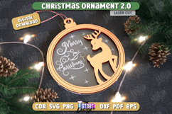 Christmas Ornament Laser Cut Design, Christmas Tree Decor Product Image 1