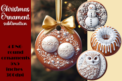 Gingerbread Christmas Ornament PNG Sublimation Design Product Image 1