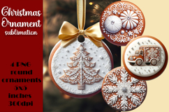 Gingerbread Christmas Ornament PNG Sublimation Design Product Image 1