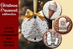 Gingerbread Christmas Ornament PNG Sublimation Design Product Image 1