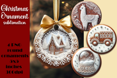 Gingerbread Christmas Ornament PNG Sublimation Design Product Image 1