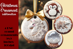 Gingerbread Christmas Ornament PNG Sublimation Design Product Image 1