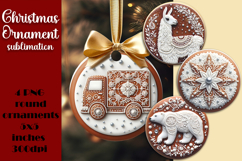 Gingerbread Christmas Ornament PNG Sublimation Design Product Image 1