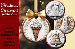 Gingerbread Christmas Ornament PNG Sublimation Design Product Image 1